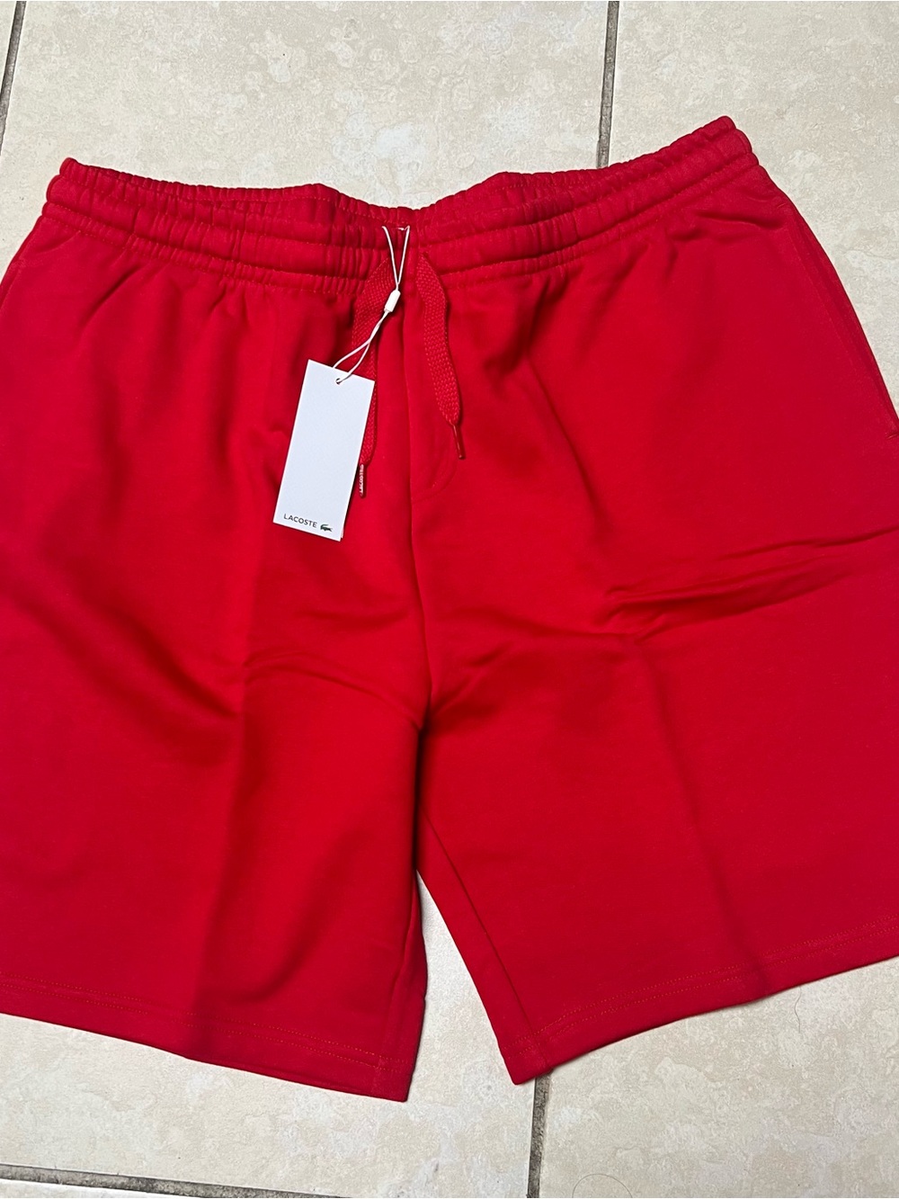 Lacoste Men's Red Athletic Drawstring Shorts